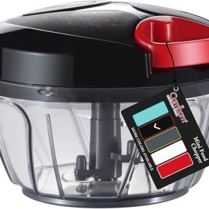 Cambom Manual Food Chopper Vegetable Cutter, Hand String Vegetable Chopper - 500ml Black