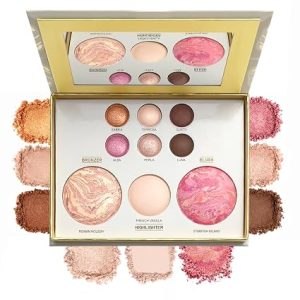 All-in-One Best Baked Face Makeup Palette for Older Women, Includes Eyeshadow, Blush, Bronzer & Highlighter