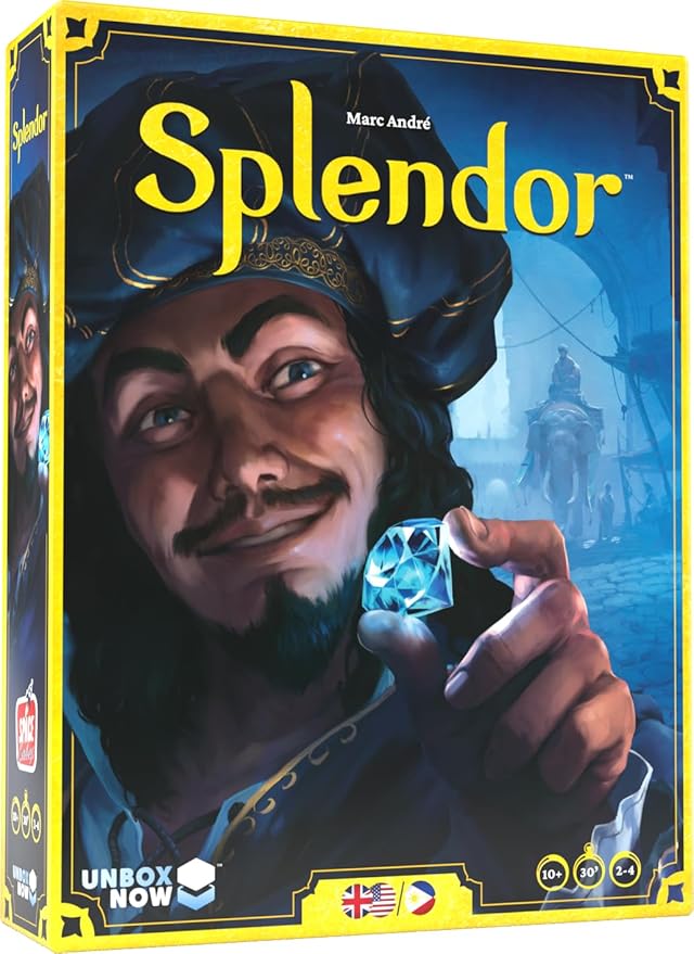 Asmodee Splendor Board Game - Gem Trading & Engine-Building Strategy for Adults & Families, 2-4 Players Ages 10+, 30 Minute Playtime