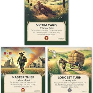 Victim, Longest Turn, Master Thief Victory Point Cards Compatible with Catan's Catan The Game 6th Edition and Catan Expansions Board Game Replacement Tile Pieces